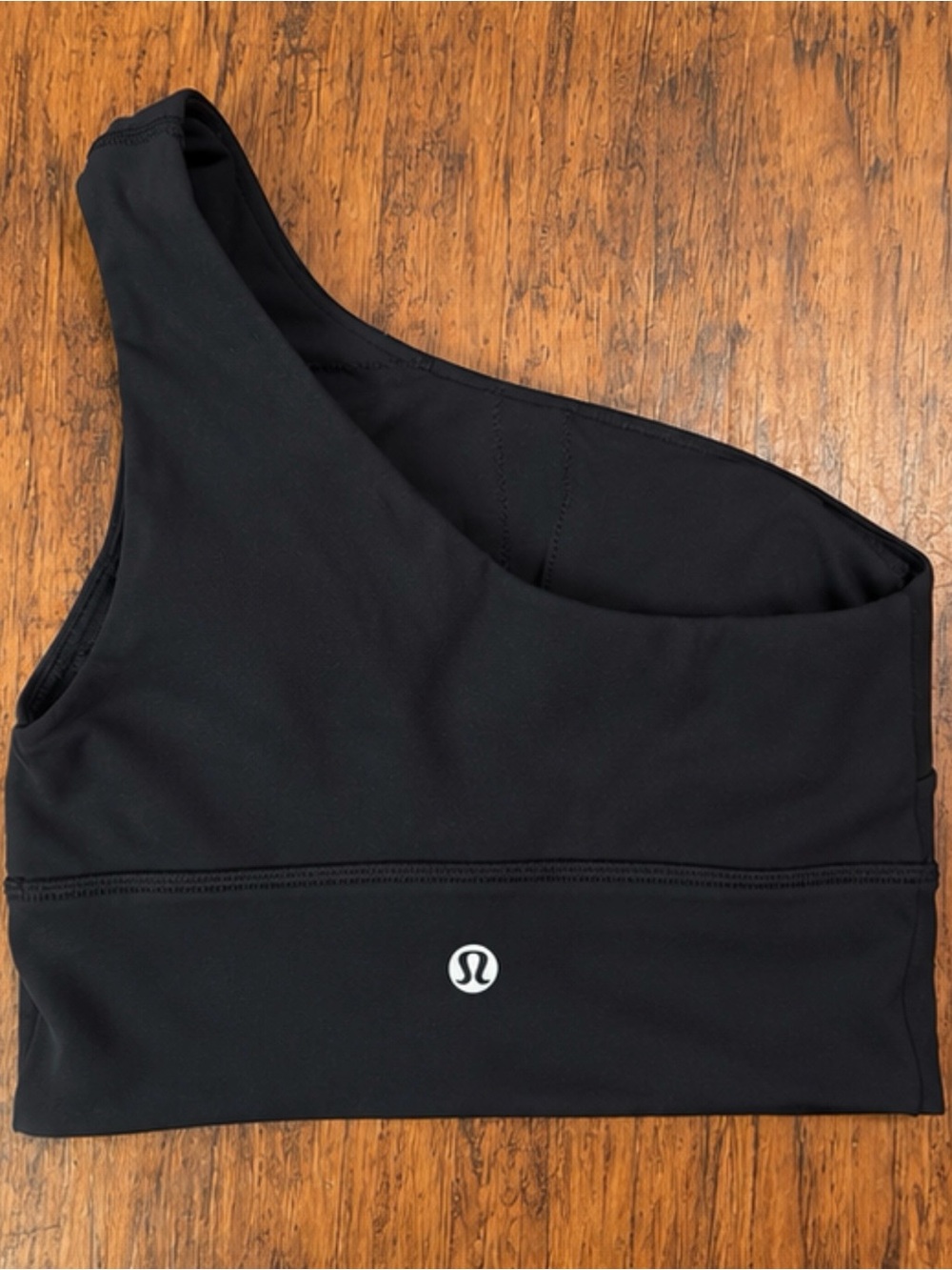 lululemon athletica Asymmetrical One-Shoulder Sports Bra in Black Size 4